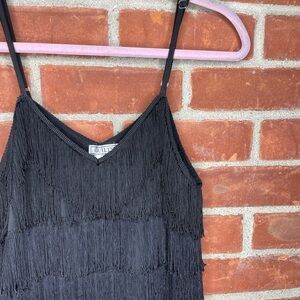 Guilty! Black fringe flapper dress